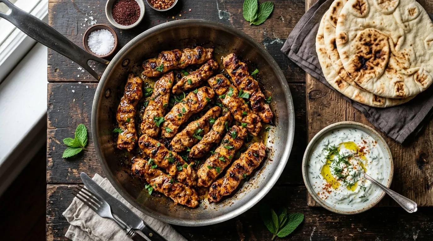 Lean Kip-Kebab (Adana Style) uit de Hapjespan — hero afbeelding